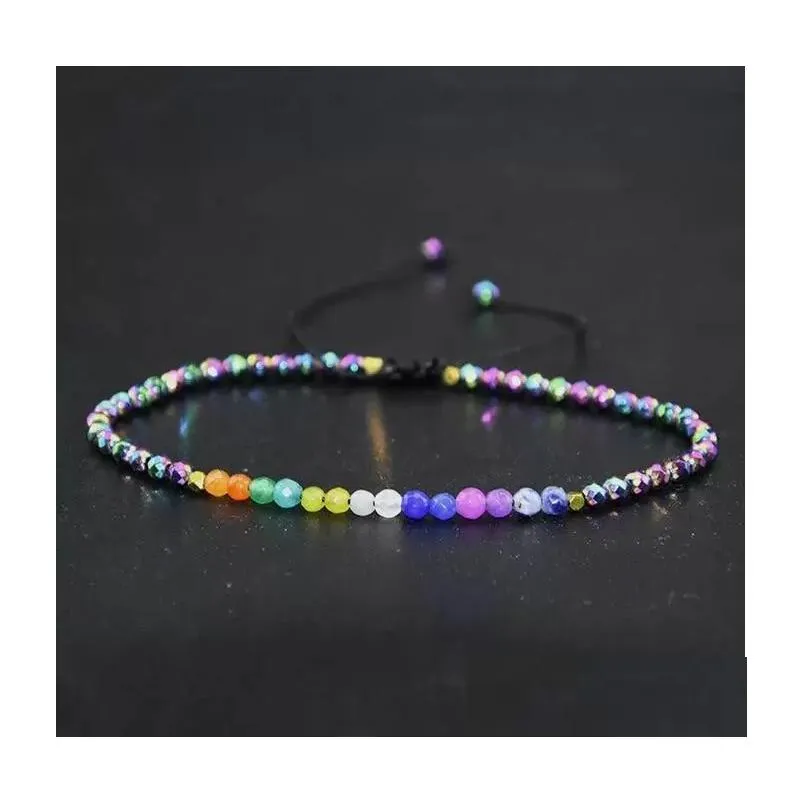 Beaded Chakra Stone Bracelets Strands M 12 Constellations Bohemian Simple Design Beads Adjustable Lucky Zodiac Signs Braided Bangles Dhpw4