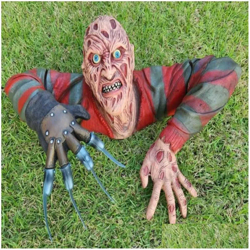 Decorative Objects & Figurines Ghost House Halloween Garden Decor Nightmare Krueger Gravewalker Statue Pendant Rubys Elm Street Wall H Otkft