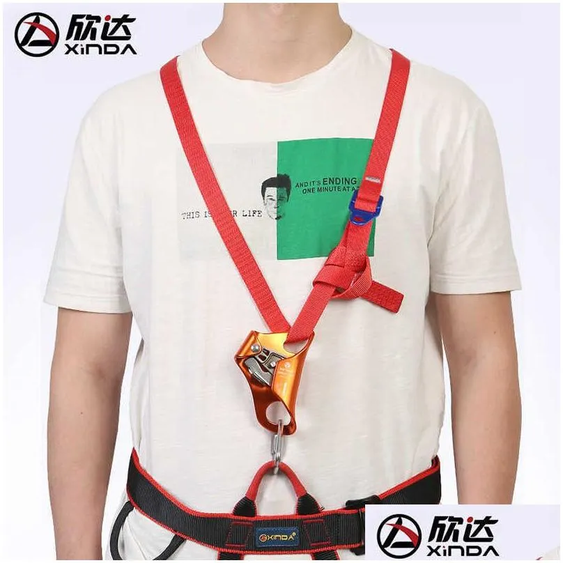 Rock Protection XINDA professional Ascending Decive Shoulder Girdles Adjustable Chest Safety Belt Harnesses Rock Climb Safety Protection