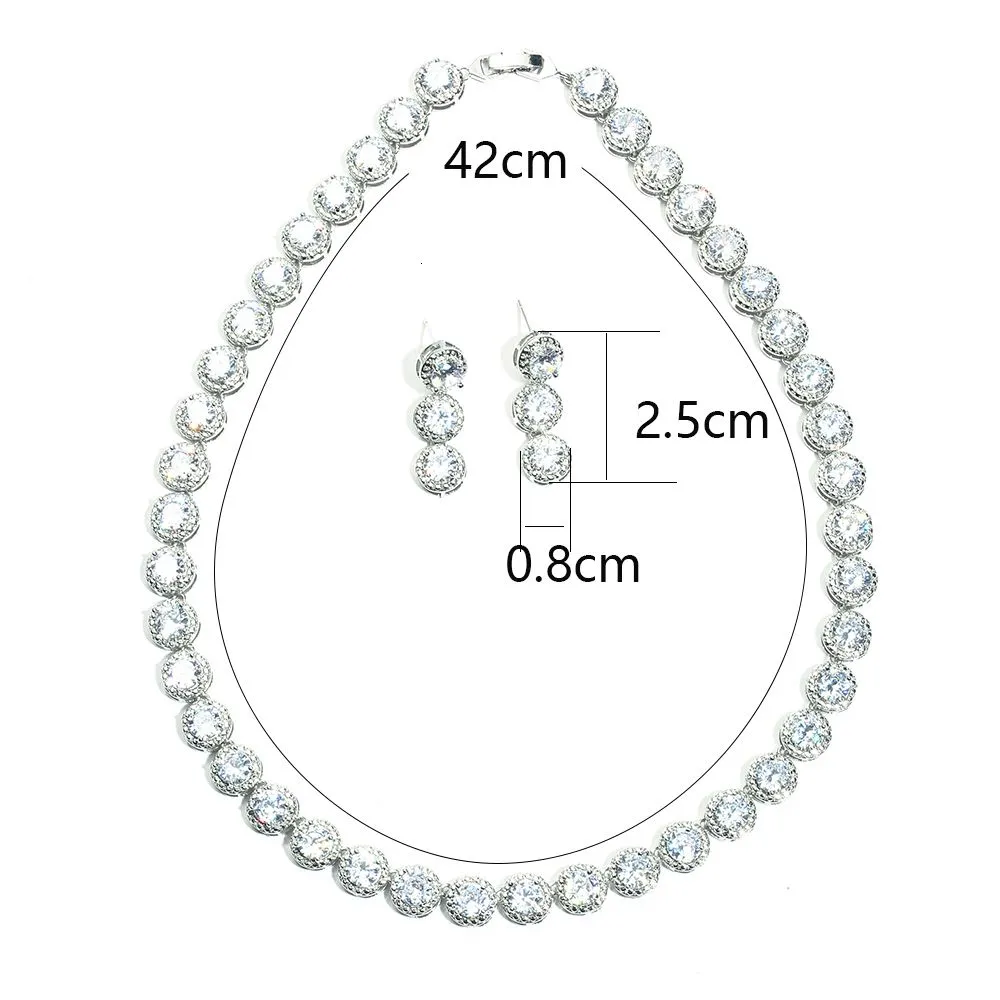 Wedding Jewelry Sets Emmaya Bridal Party Necklace and Earring Female Elegant Choice Fine Set Delicate AAA Zirconia Ornament