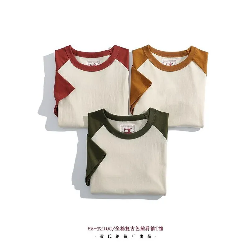 Men`S T-Shirts Akkad Kuti Japanese Retro Style Male Crew Neck Raglan Sleeves Tshirts Student Casual Good Collocation Tee 100% Cotton 2 Dhlqg