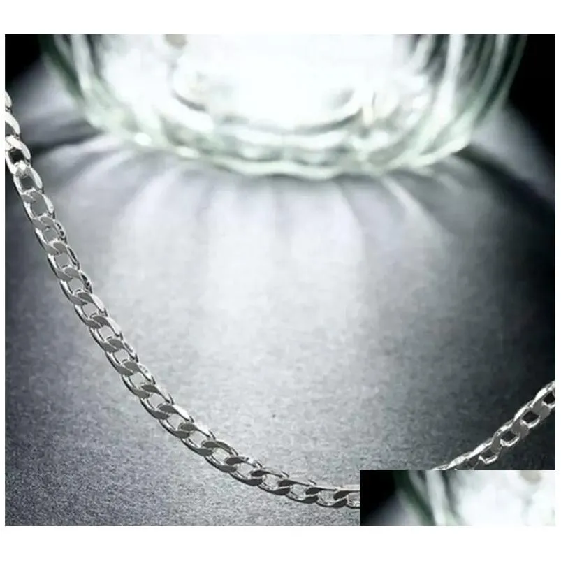 Chains Mens Jewelry 925 Sterling Sier Plated 4Mm 16-24Inches Chain Necklace Hiphop Drop Delivery Necklaces Pendants Dhzys
