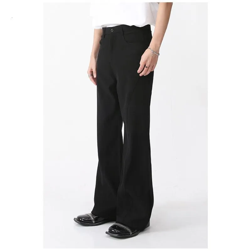 Men`s Pants Y2K High Street Flare Korean Style Solid Color s All Match Wide Leg Campus Casual Chic Male SXL 230822