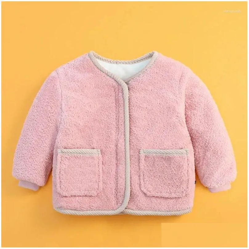 Jackets 2024 Children`s Thickened Padded Jacket Autumn Winter Quilted Boys And Girls Plus Velvet Baby Warm