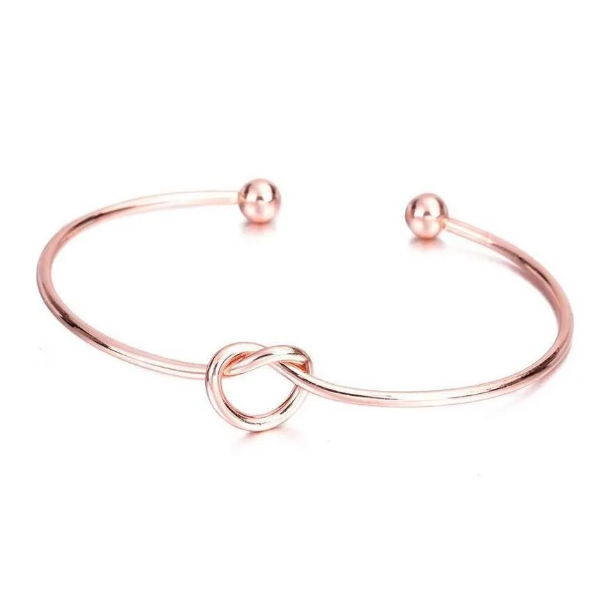 Bangle Europe And The United States Jewelry Simple Wind Bracelets Personalized Knot Bracelet Tie For Girls Wholesale Drop Delivery Dhuhm