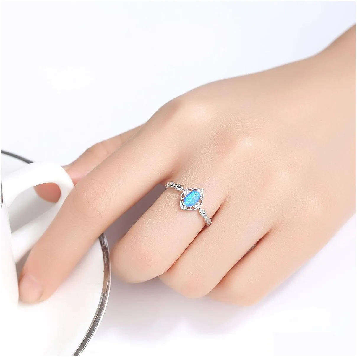 New vintage palace style opal s925 silver ring light luxury plated 18k gold fashion women ring designer exquisite jewelry gift