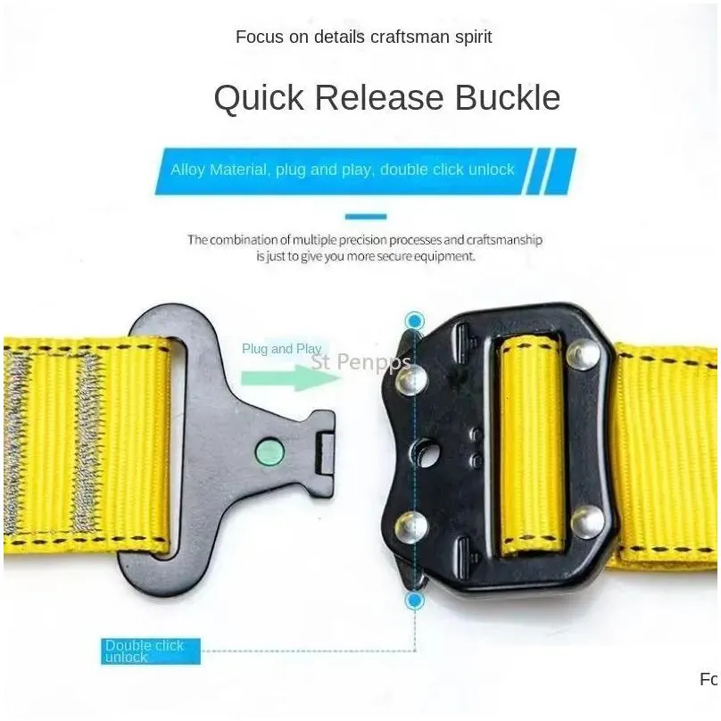 Carabiners Aerial Work Safety Harness Lanyard on Back Fall Protection Belt Electrician Construction Climb A Mountain Outdoor Safety Belt
