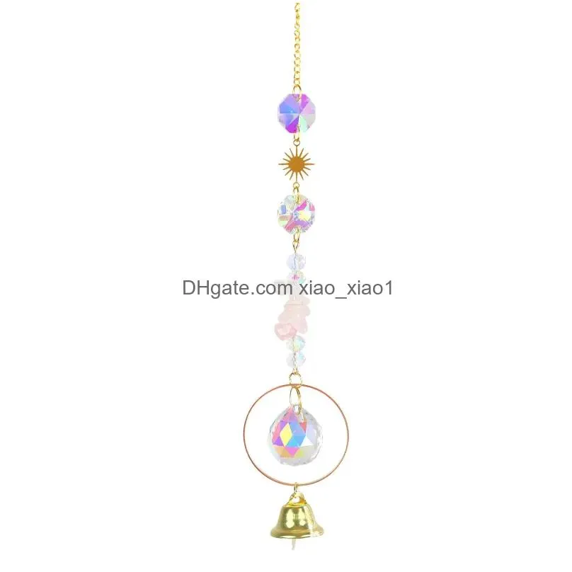 garden decorations ab color crystal pendant suncatcher with nature stone sun catcher outdoor decor rainbow maker bells home decors