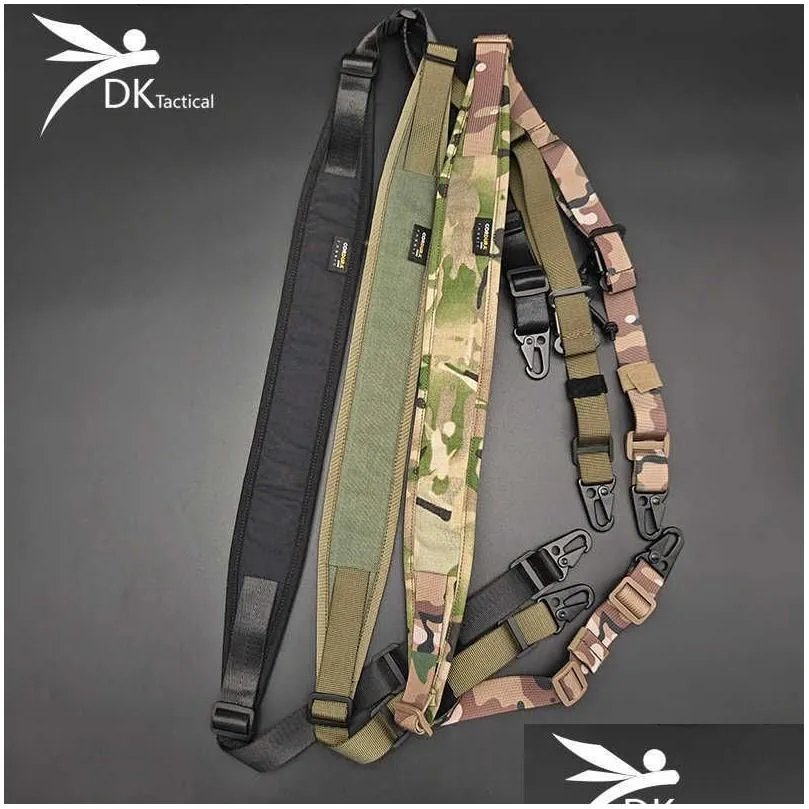 Rock Protection Outdoor Rifle Sling Strap Removable Modular 2 Point /1 Point Sling Padded Tactical Crossbody Strap Airsoft Hunting Accessories