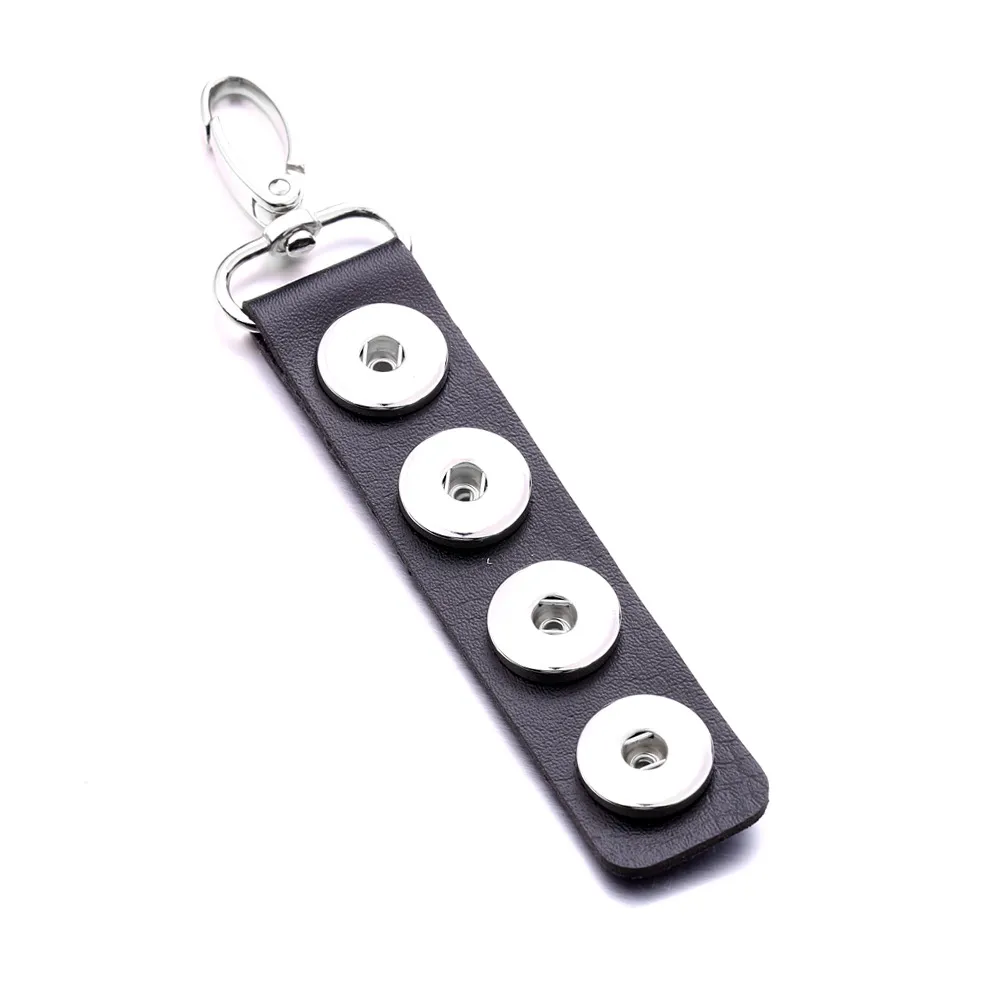 Key Rings Square Leather Keychain Jewelry 18Mm Snap Buttons Ring Chain Fit Snaps Keyring Drop Delivery Ot3Oe
