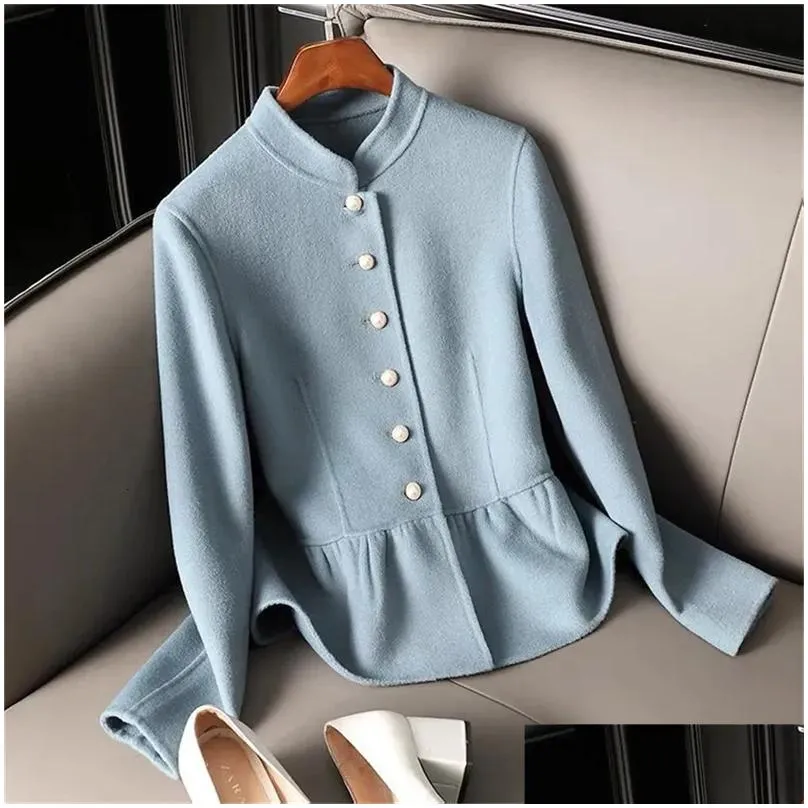 Women`S Wool & Blends Womens Temperament Female En Short Jacket Autumn Winter Women Imitation Coat Korean Small Double-Sided Cashmere Dhlhx