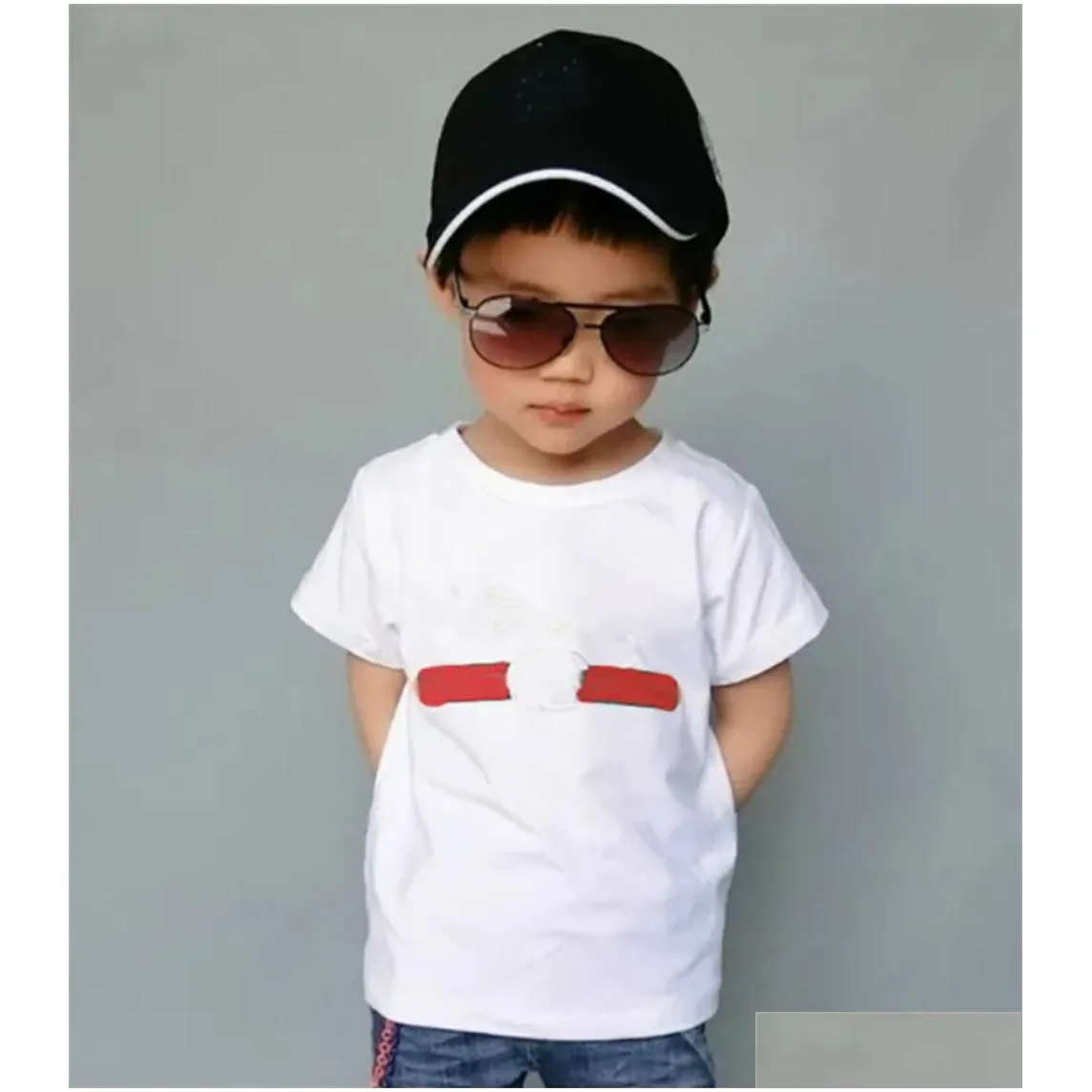 Designer Tees Kids Fashion T-shirts Boys Girls Summer Caual Letter Printed Tops Baby Child T Shirts Stylish Trendy Tshirts Baby