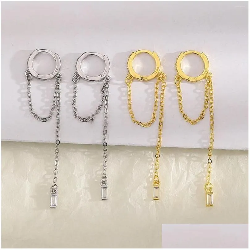 Dangle Earrings 1/2PCS For Women Silver Color Tassel Long Drop Earring Personalized Hip Hop Trend Cubic Zircon