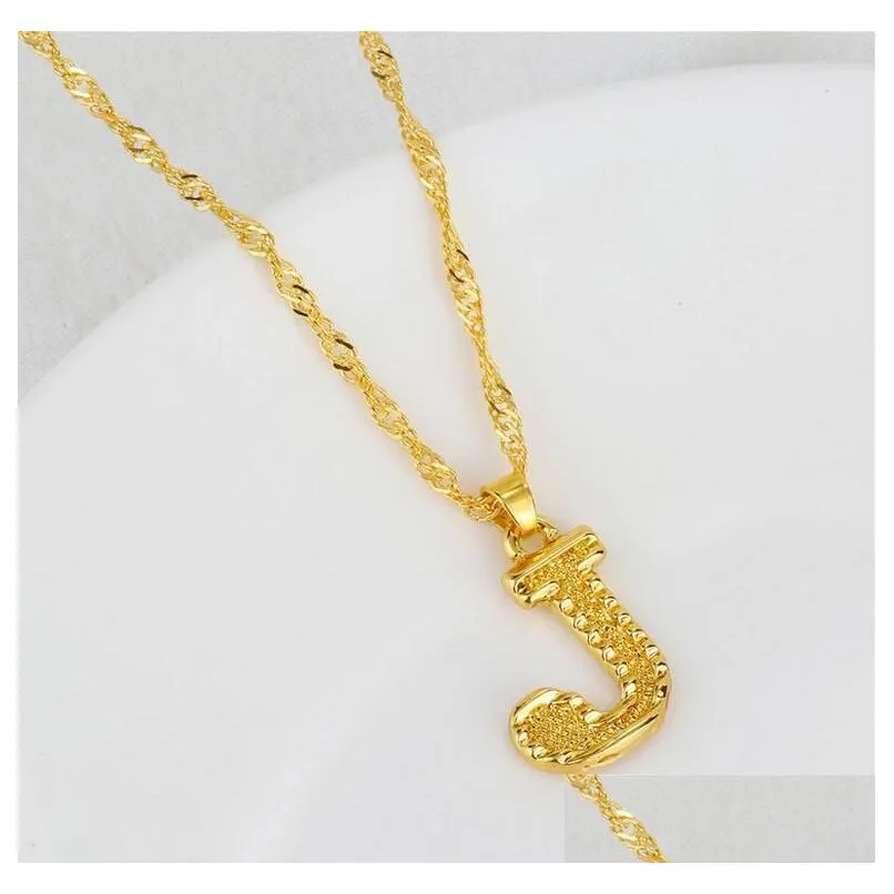 Pendant Necklaces New Arrival Tiny Gold Initial Letter Necklace For Women Hip Hop A-Z Alphabet Vintage Statement Jewelry Christmas Gif Dhqsc