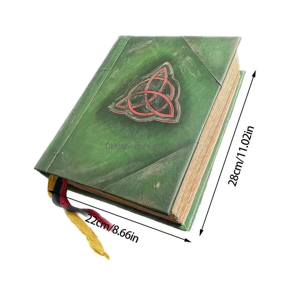 decorative objects figurines book of shadows 350 pages full color illustrations spells records spellbook green cover bound journal blank and lined