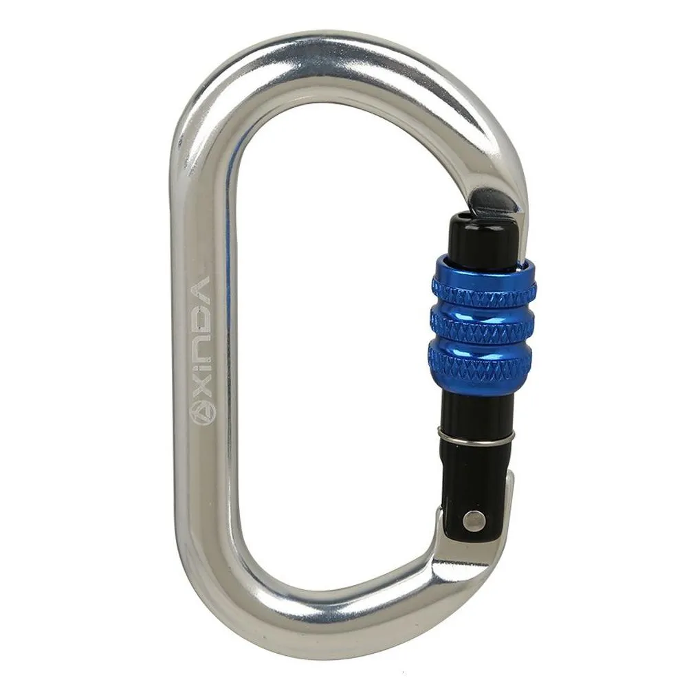 Climbing Ropes XINDA Otype lock buckle Automatic Safety Master Carabiner Multicolor 5500lbs Crossing hook Rock Mountaineer Equipment