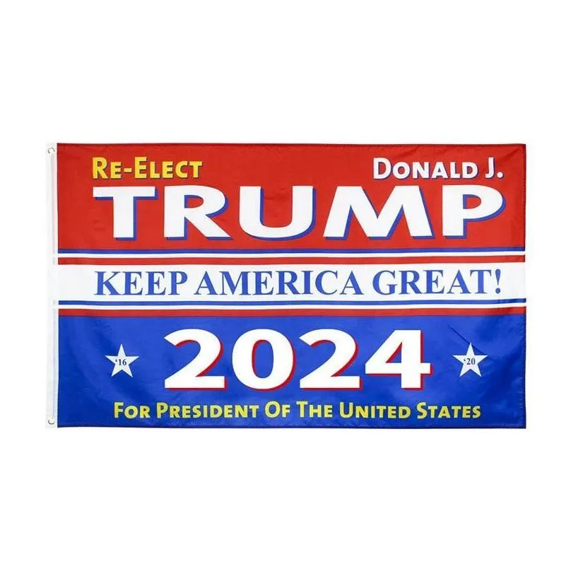 Banner Flags 3X5Ft Digital Print Trump 2024 Flag Us Presidential Election No More Campaign New Drop Delivery Home Garden Festive Party Dhhzr