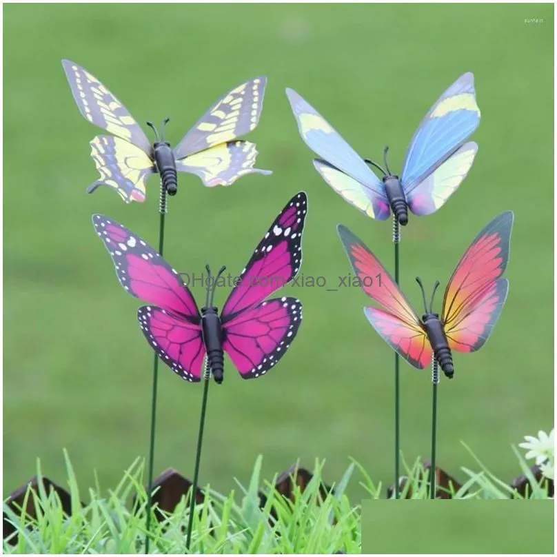 garden decorations butterfly stakes decorative 12pcs ornaments patio decor outdoor yard