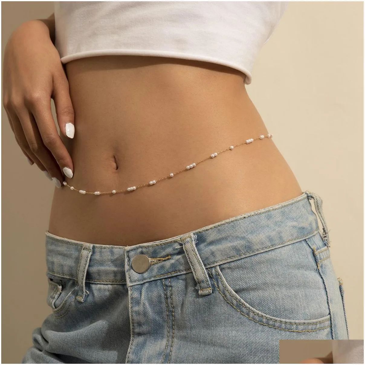 Belly Chains Boho Mtilayer Chain Womens Simple Y Crystal Beads Body Bikini Beach Waist Summer Jewelry Gift Drop Delivery Otbvy