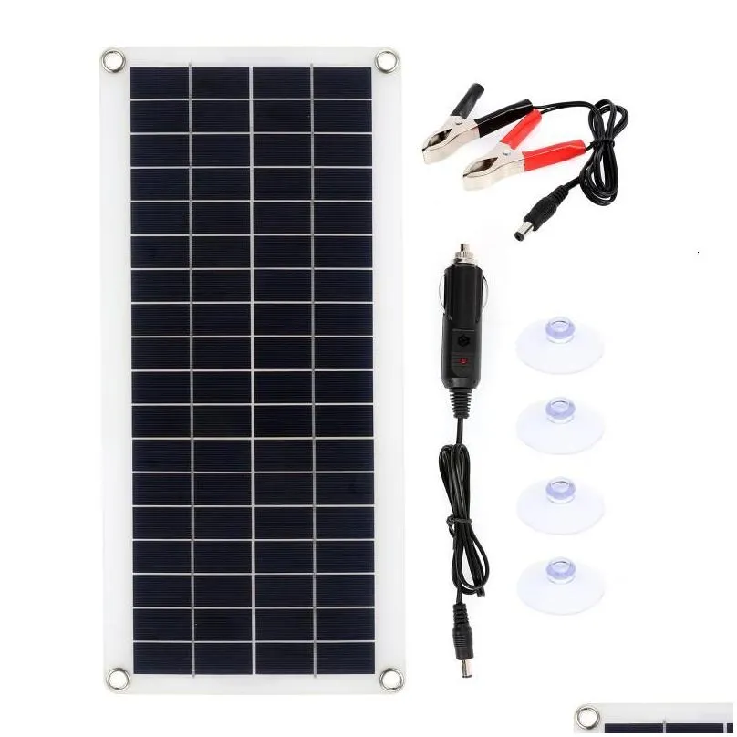 Solar Panels Portable 300W Panel Kit 12V Usb Charging Interface Board With Controller Waterproof Cells For Phone Rv Car Drop Delivery Dhst4