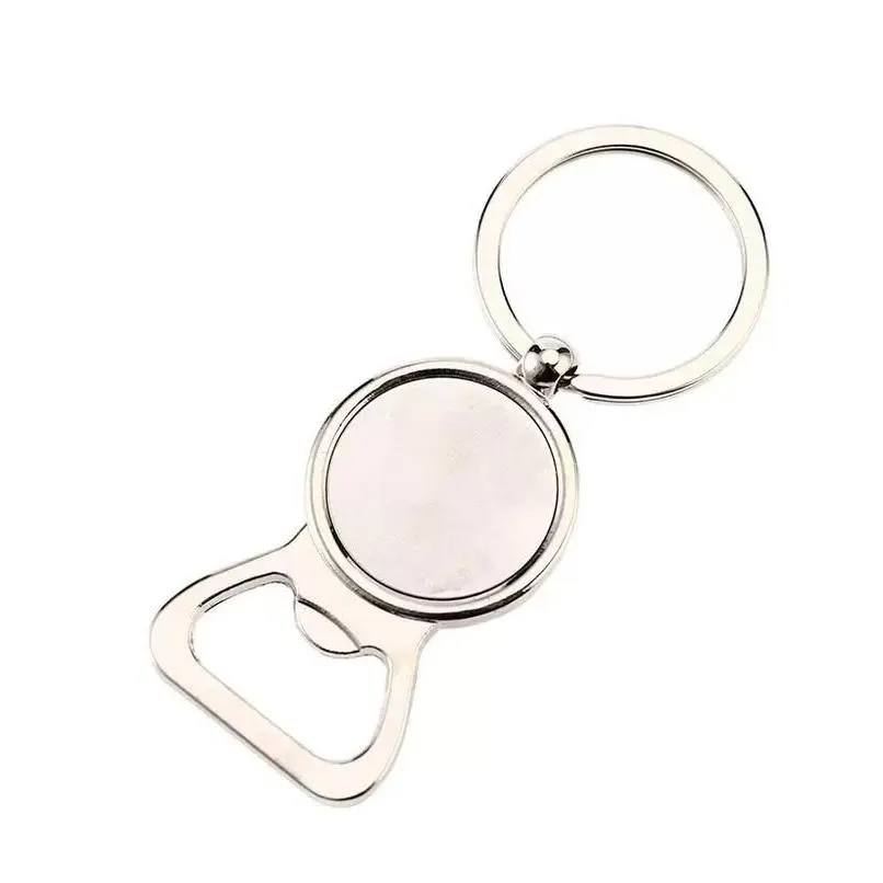 Keychains & Lanyards Sublimation Blank Metal Key Ring With Bottle Opener Transfer Printing Diy Consumables Drop Delivery Fashion Acce Dhpkg