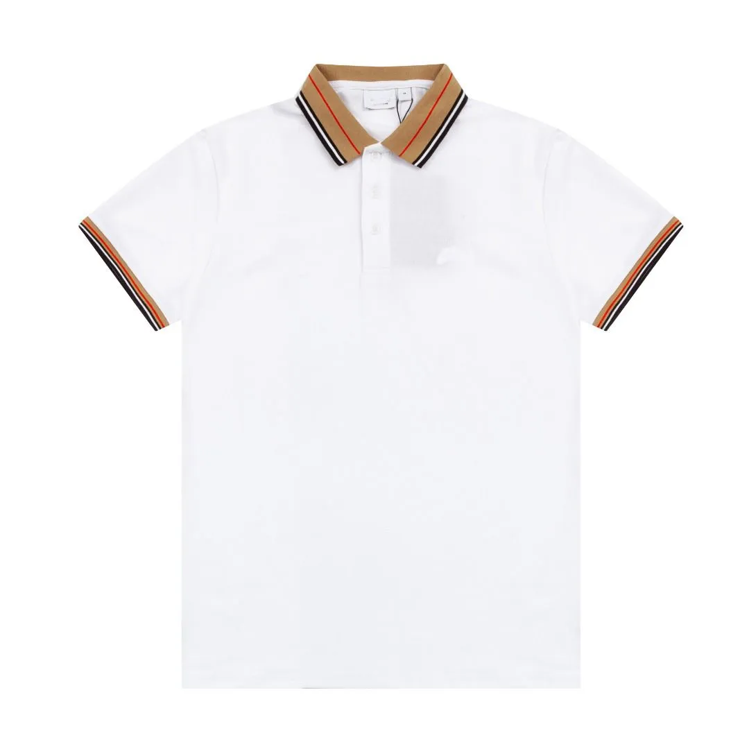 Senior Designer Men`s Business Casual T-shirt Polo High Fashion Trend Checkered striped lapel Polo clothing M-3XL