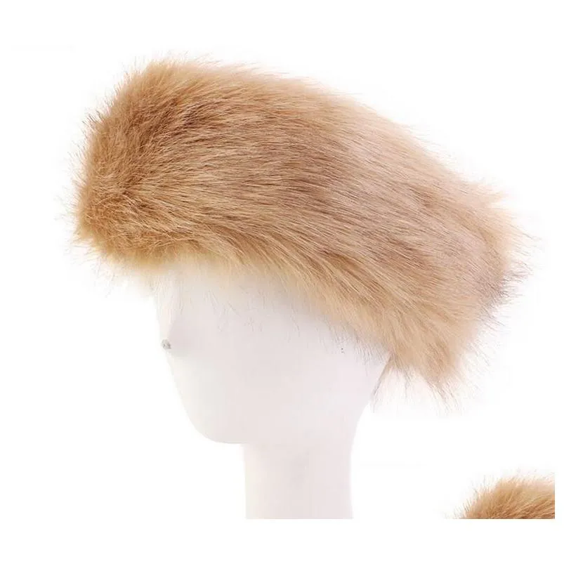 Headbands Womens Faux Fur Winter Headband 7 Colors Fashion Head Wrap P Earmuffs Er Hair Accessories Ship Drop Delivery Jewelry Hairje Dhx5D