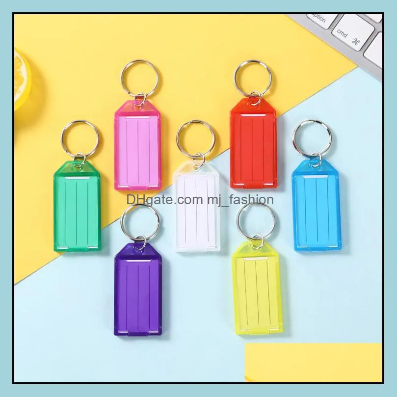Keychains Tough Plastic Key Tags With Split Ring Label Window Id Lage Tag Keychain Name Mti Colors Drop Delivery Fashion Accessories Dh9Ai