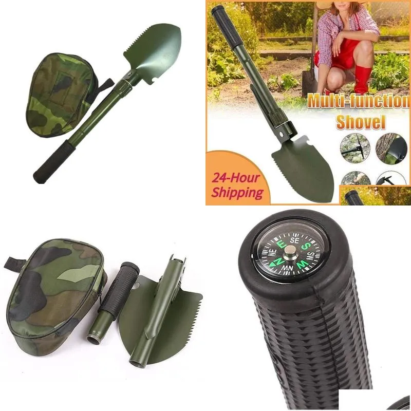 Hand Tools Shovel Foldable Military Spad Camping Multifunctional Outdoor Survival Portable Engineer Carbon Steel Folding Shovel Gadget