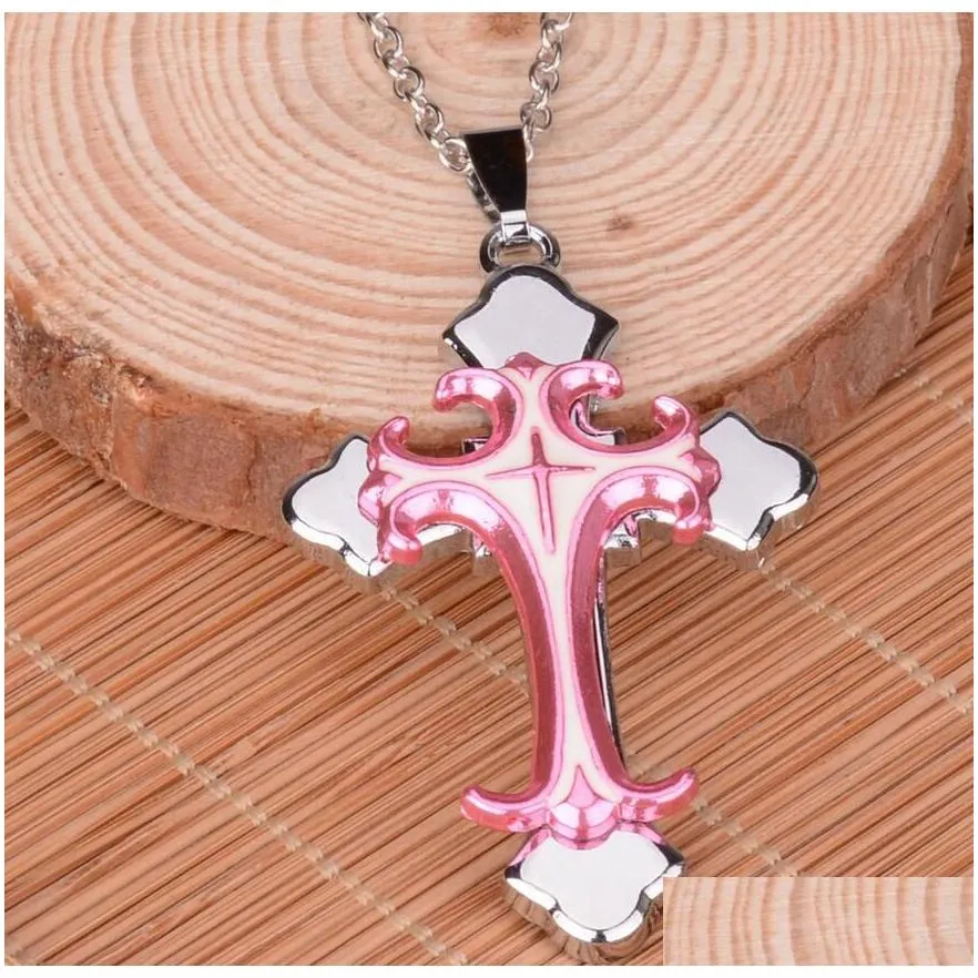 Pendant Necklaces Brand New Christian Plating Drops Cross Necklace Short Section Wfn020 With Chain Mix Order 20 Pieces Epacket Drop De Dhdvn