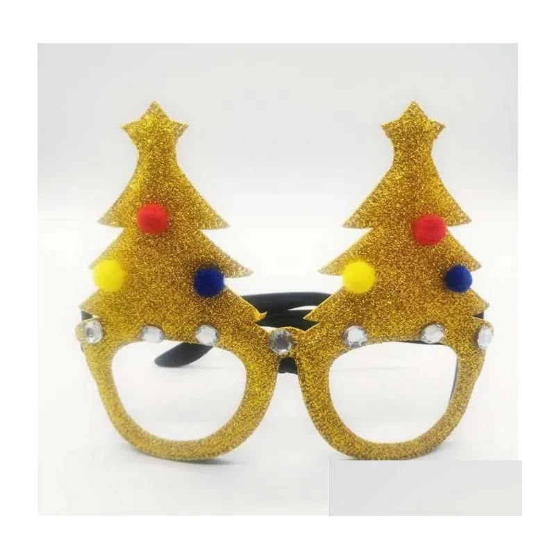 Sunglasses Frames Merry Christmas Glasses Frame Santa Snowman Tree Funny Party Masks Accessories Ornaments Decoration Fashion Kids Po Dhiur