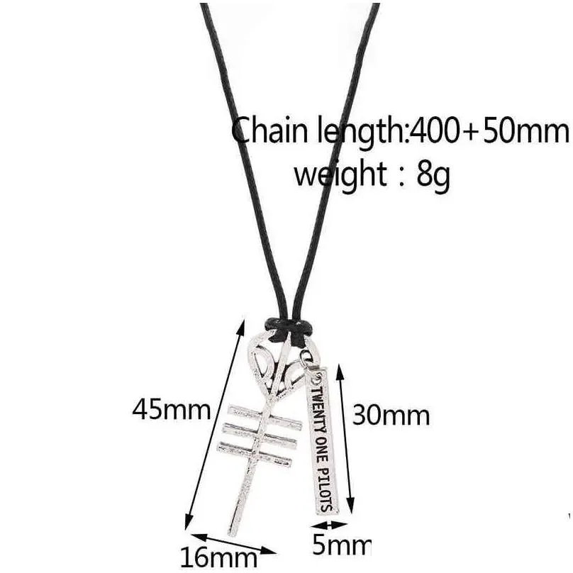 Pendant Necklaces Punk 21 Twenty One Pilots Rock Band Skeleton Cord Bff Best Friend Necklace For Men Women Music Hip Hop Jewelry Drop Dhavr