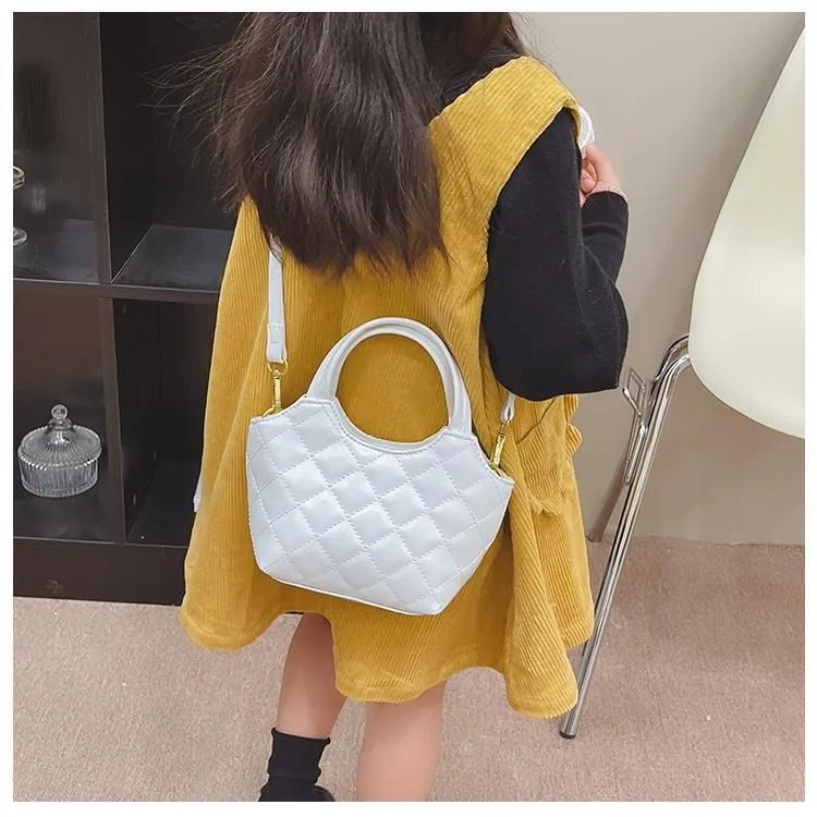 Luxury Girls cloud handbags lady style metal letter chain messenger bags fashion kids fold leather shoulder bags S0876