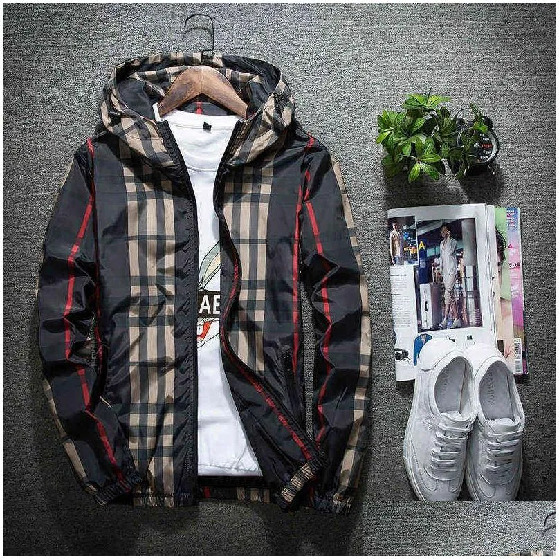 Men`S Jackets Autumn Fashion Mens Jacket Street Brand Windbreaker Thin Hip-Hop Top 220124 Drop Delivery Apparel Clothing Outerwear Coa Dhukb