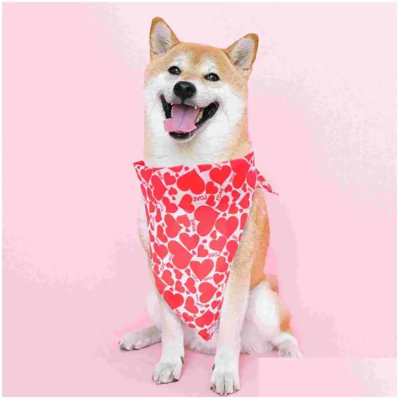 Dog Apparel 1 Set Pet Dogs Saliva Towel Hat Bowtie Kit Decorative Accessories For Valentine Drop Delivery Dhe9C