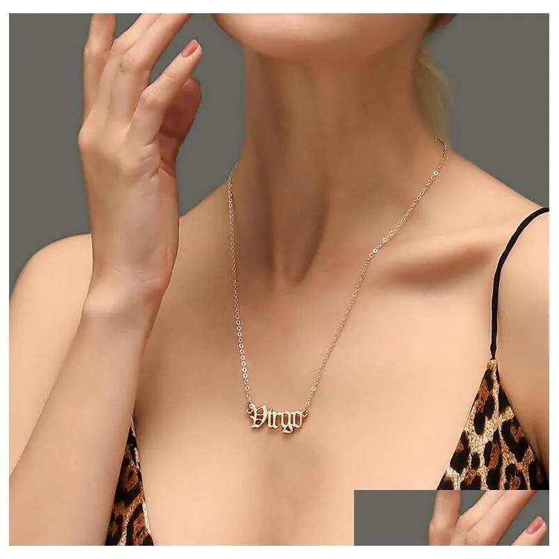 Pendant Necklaces Rose Gold 12 Zodiac 3 Styles/Set With Gift Card Constellation Sign Necklace For Men Women Jewelry In Bk Drop Deliver Dhiek