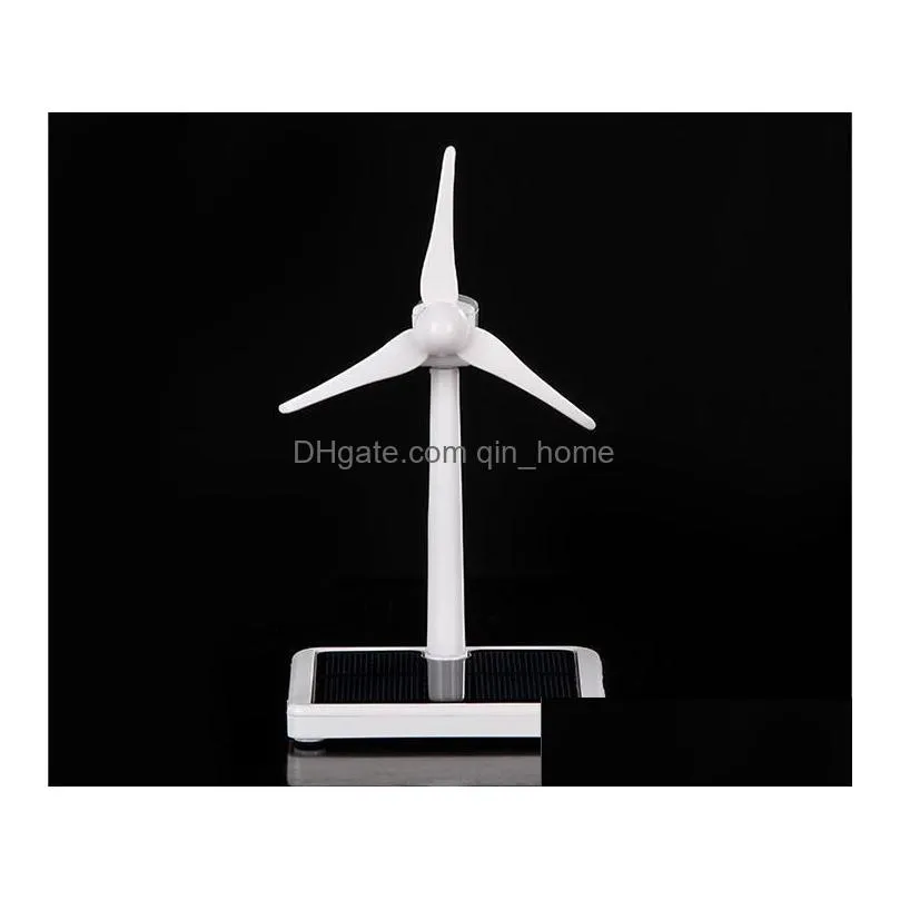 decorative objects figurines mini wind generator model toys solar power windmill desktop office home decoration wind solar assembly kit