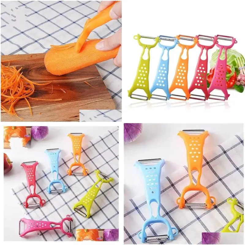 Fruit & Vegetable Tools Thickening Double Head Paring Knife Plastic Peeler Household Kitchen Fruits Potato Mti Function Grater Wholesa Dhd0W