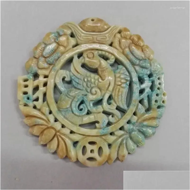 Pendant Necklaces Charms Chinese Ancient  Sculpture Carving Art Pattern For Necklace DIY Crafts Jewelry Home Decoration