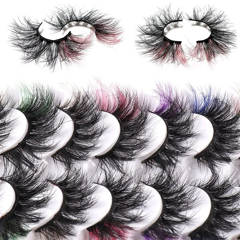 Handmade Reusable Colorful False Eyelashes Naturally Soft & Vivid Multilayer Thick 3D Fake Lashes Full Strip Lash Extensions Makeup Accessory for Eyes