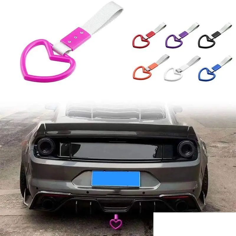 Auto Accessories Tsurikawa Ring Heart JDM Car Bus Handle Hand Strap Drift Charm Strap Drift PVC Plastic 7 color Car Decoration