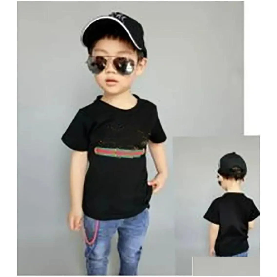 Designer Tees Kids Fashion T-shirts Boys Girls Summer Caual Letter Printed Tops Baby Child T Shirts Stylish Trendy Tshirts Baby