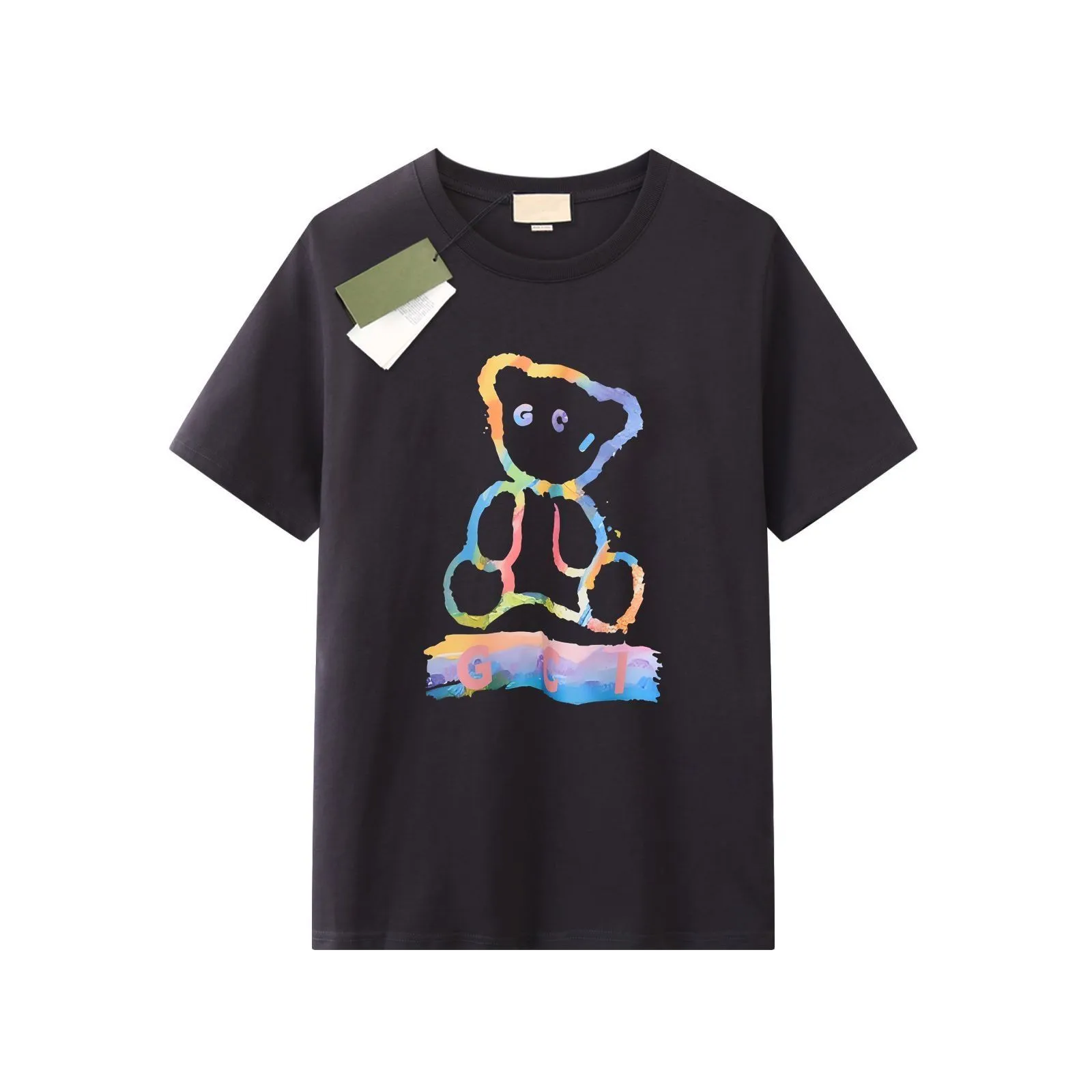 2024 Brand bear polo shirts Men`s T-Shirts designer shirt Sports Summer cotton fashion mens women Tees Black luxury clothes dunks