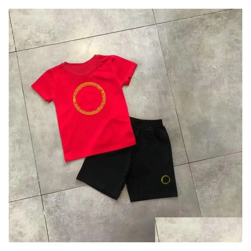 New Designer Style Children`s Clothing Sets For Summer Boys And Girls Sports Suit Baby Infant Short Sleeve Clothes Kids Set 2-8 T