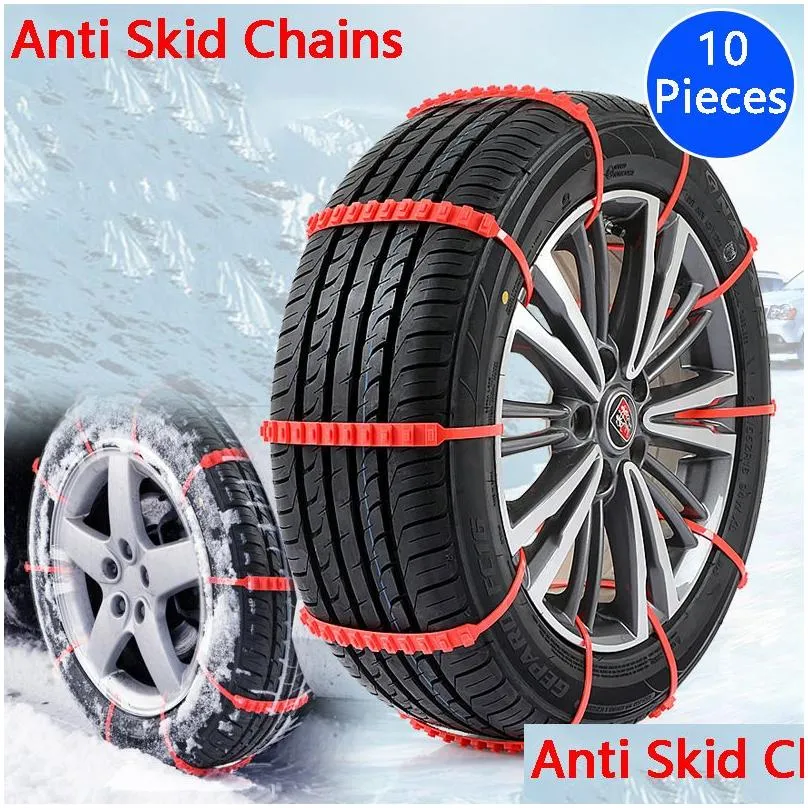 20Pcs Car Anti-skid Chain Tyre Ties Auto Wheel Plastic Chains Multifunctional Snow and Mud Escape Special Anti-slip Tyre Chain