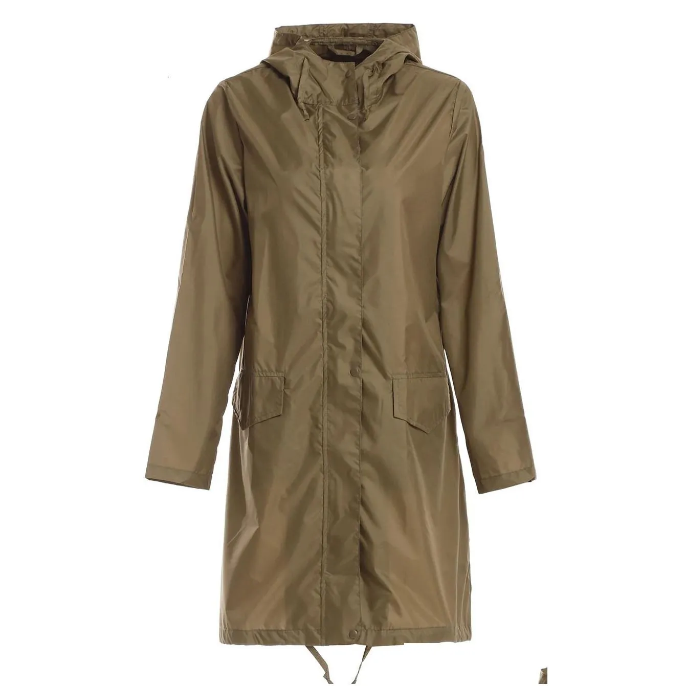 Rain Wear Freesmily Women`s Stylish Raincoat Waterproof Poncho with Hood and Pockets 231025