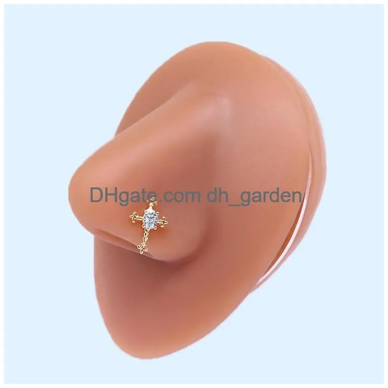 Beaded Color Mixing Fashion Body Piercing Jewelry Y Zircon Gold Eyebrow Bar Lip Nose Barbell Ring Navel Earring Gift Drop D Dhgarden Dhhpr