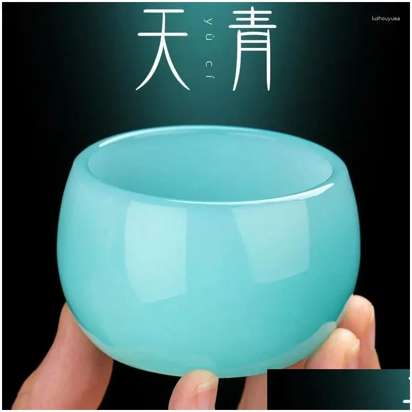 Tea Cups Azure Jade Porcelain Teacup - Zhijue Cup Personal Kungfu Glass Master Delicate