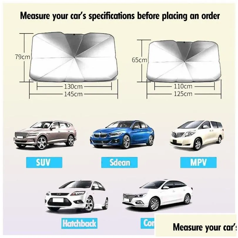 Foldable Car Windshield Sunshade Umbrella Auto Front Window Sun Shade Covers Heat Insulation UV Protection Parasol Accessories6679045