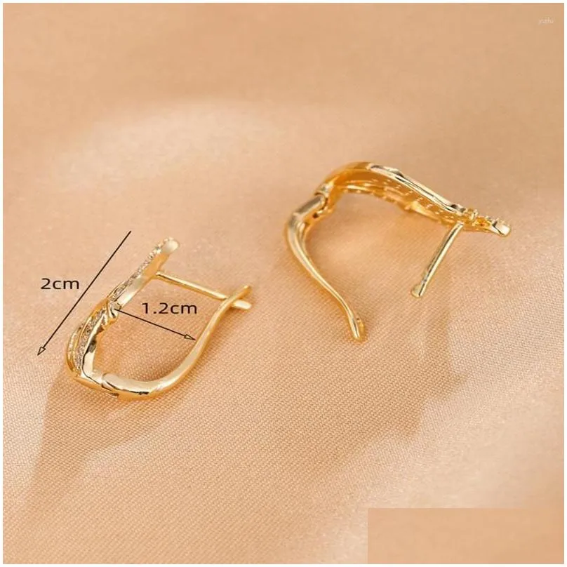 Stud Earrings European Women Vine Heart-Shaped Flowers Inlaid Zircon Fashion Gift Engagement